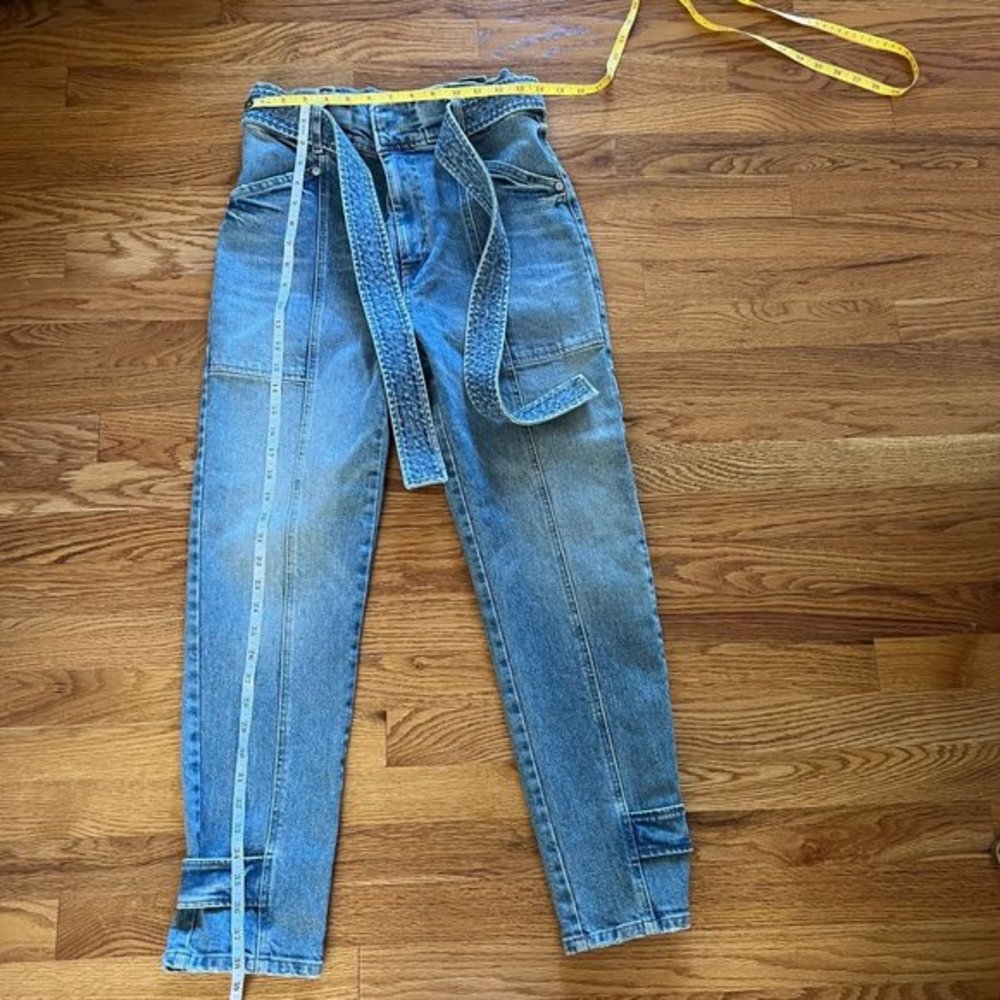 A.L.C. Luke High-Rise Denim Jeans Women Blue 8 Belted Waist NWT - Picture 10 of 10
